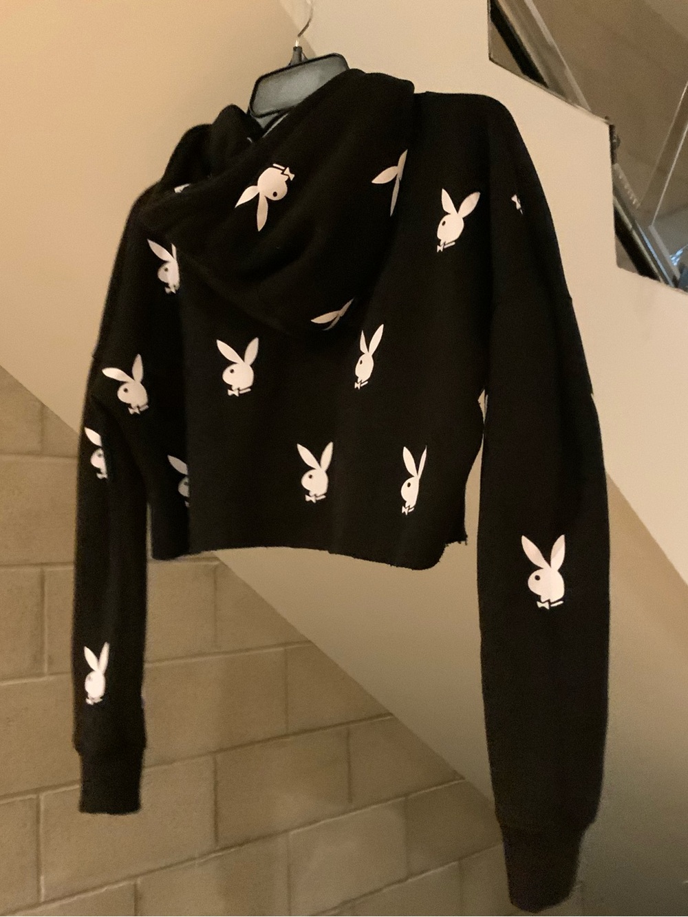 Bunny Black Hoodie Sz S